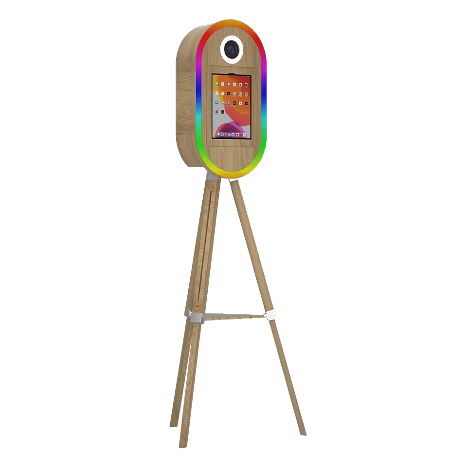 iPad Photo Booth Stand – Portable Wooden Vintage Photo Booth Kiosk for Weddings, Events & Rental Business
