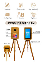 iPad Photo Booth Stand – Portable Wooden Vintage Photo Booth Kiosk for Weddings, Events & Rental Business