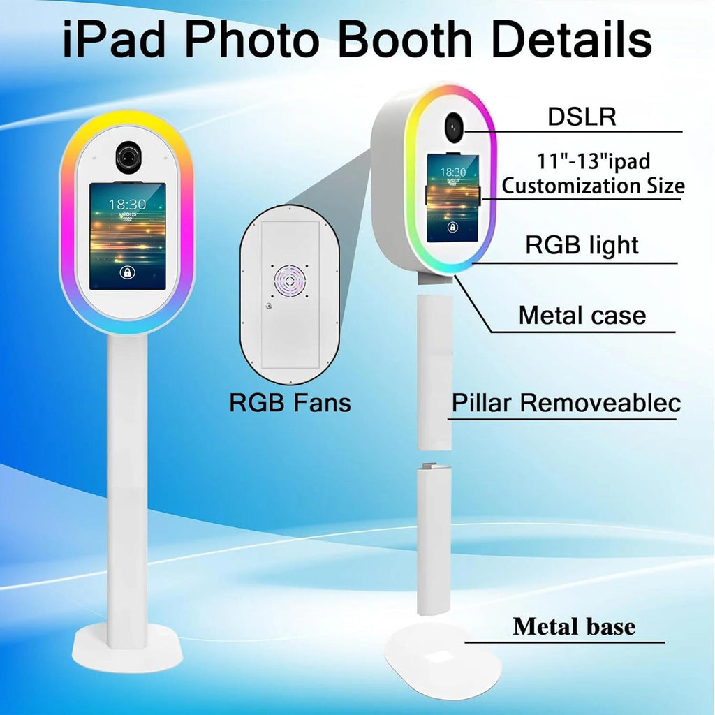 iPad Photo Booth with Ring Light for Weddings & Events – Portable Advertising & Event Photo Booth Equipment