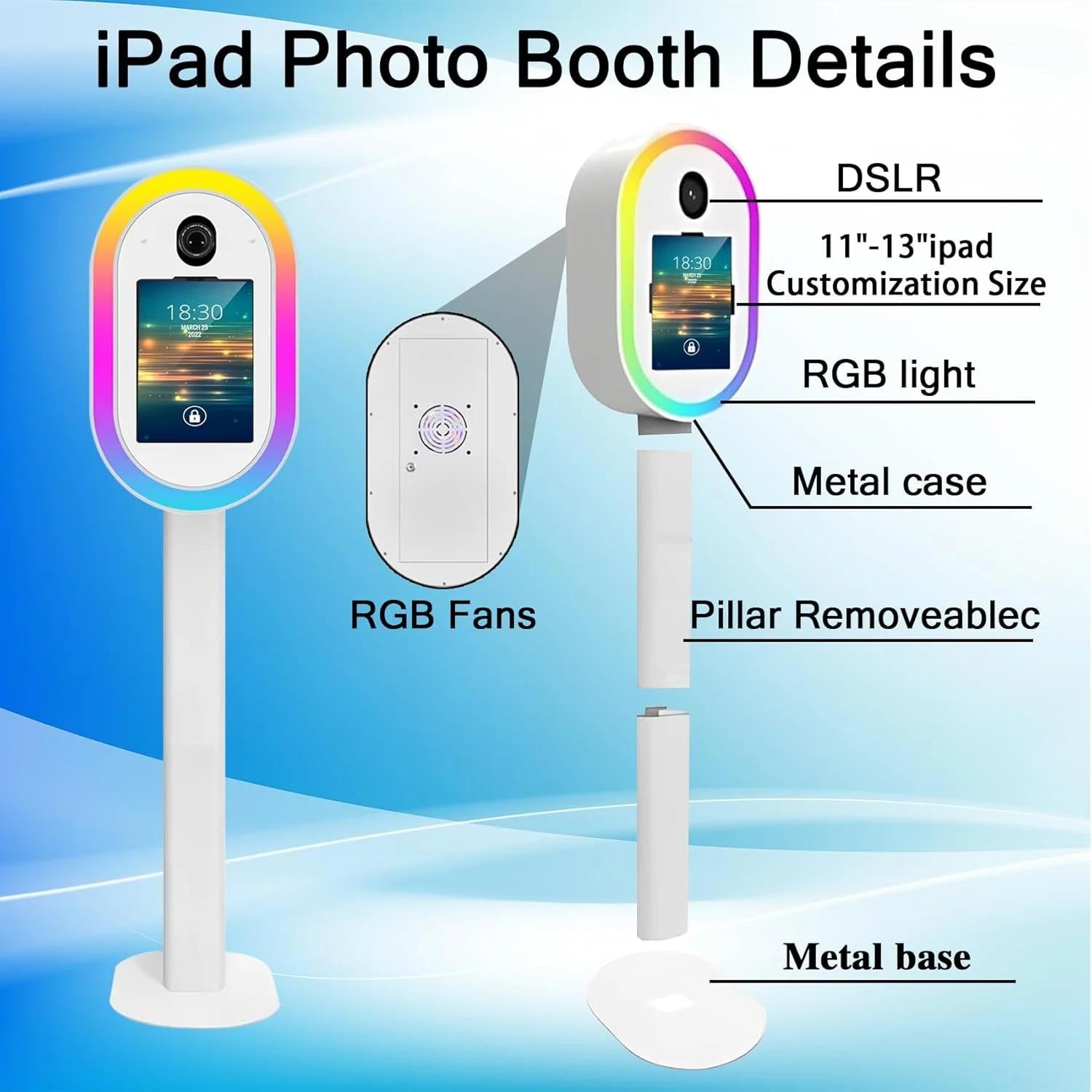 iPad Photo Booth with Ring Light for Weddings & Events – Portable Advertising & Event Photo Booth Equipment