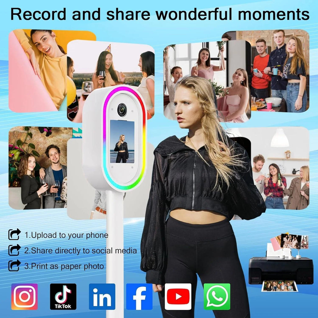 iPad Photo Booth with Ring Light for Weddings & Events – Portable Advertising & Event Photo Booth Equipment