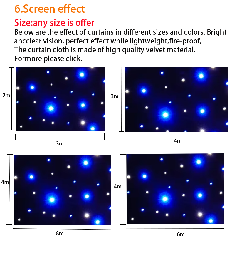LED Starry Sky Curtain with DMX512 Controller for Weddings, Bars & DJ Shows