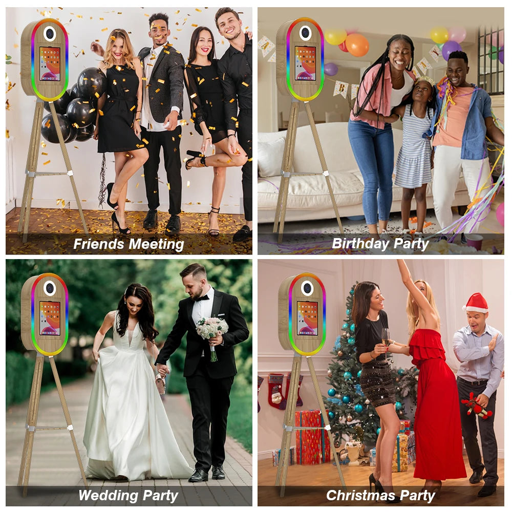 Wooden iPad Photo Booth with DSLR Camera Support – Selfie Photo Booth Machine for Parties & Events